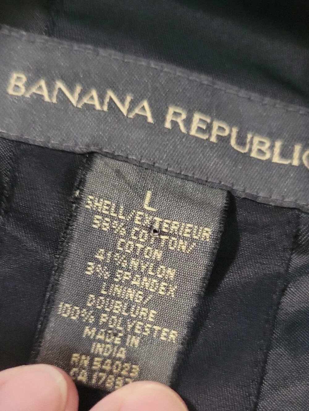 Banana Republic Men's Black Zip-Front Windbreaker Jacket